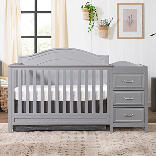 DaVinci Charlie 4-in-1 Convertible Crib and Changer Combo in Grey