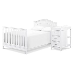 DaVinci Charlie 4-in-1 Convertible Crib and Changer Combo in White