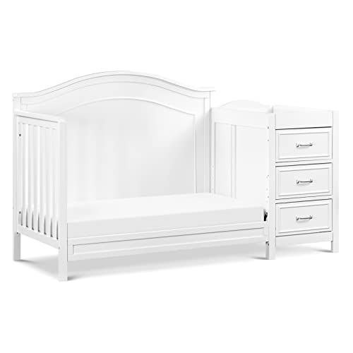 DaVinci Charlie 4-in-1 Convertible Crib and Changer Combo in White