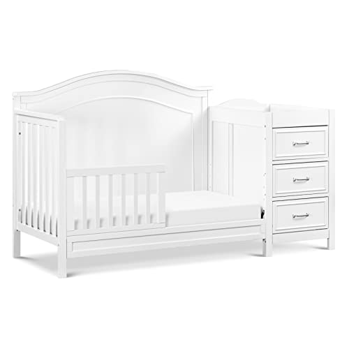 DaVinci Charlie 4-in-1 Convertible Crib and Changer Combo in White