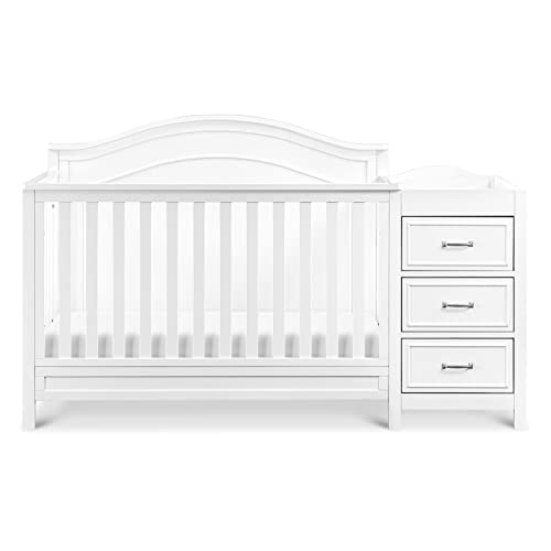 DaVinci Charlie 4-in-1 Convertible Crib and Changer Combo in White