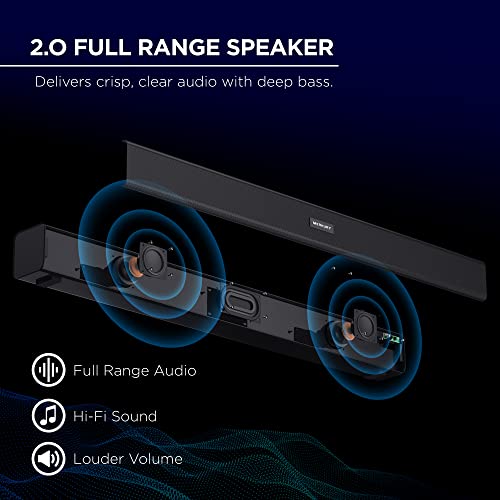 Merkury Innovations, Pur Sound Wireless Home Theater Soundbar and Speaker, Bluetooth HDMI Optical USB Plugin, 10 Watt Output Power, 1500mAh Rechargeable Battery