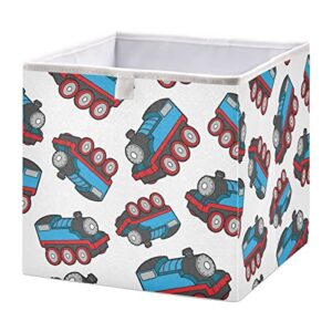 Cute Train Vector Storage Basket Storage Bin Rectangular Collapsible Toy Boxs Large Toy Box Organizer for Kids Room Bedroom