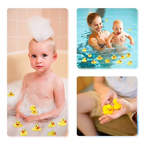 60PCS Rubber Ducks Bath Toys Mini Ducks Float and Fun Squeak for Baby Kids Bath Toy Shower Decorations Birthday Party Carnival Game Gift