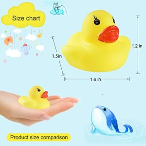 60PCS Rubber Ducks Bath Toys Mini Ducks Float and Fun Squeak for Baby Kids Bath Toy Shower Decorations Birthday Party Carnival Game Gift