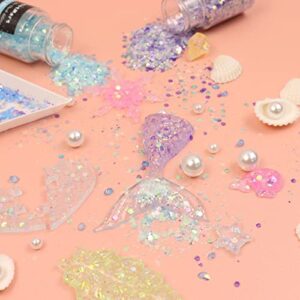 Glow in The Dark Glitter, 12 Colors Chunky Glitter for Tumblers, High Luminous Holographic Glitter for Resin Crafts Epoxy Slime, Cosmetic Grade Nail Glitter Set for Face Body Skin