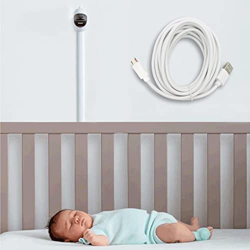PDEEY Baby Monitor Cord, Replacement for LBTech, Owlet, Infant Optics, eufy, Moonybaby, VAVA - Micro USB Charger Cable 13 ft