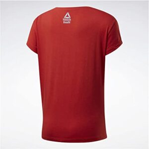 Reebok Womens Forging Elite Fitness Graphic T-Shirt, Red, X-Small