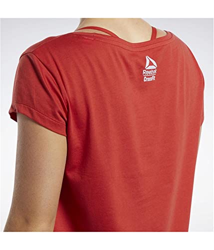 Reebok Womens Forging Elite Fitness Graphic T-Shirt, Red, X-Small