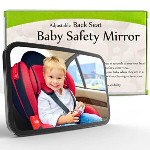 baby car mirror rear facing car seat mirrors baby car monitor with wide crystal clear view, shatterproof, easy assembled, easily observe the baby move