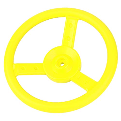 Steering Wheel, Plastic Outdoor Kids Steering Wheel Attachment,Playground Swing Set for Kids Outdoor Playhouse, Treehouse, Backyard Playset Or Swingset (Yellow), Steering Wheel, Plastic Outdoor