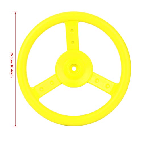 Steering Wheel, Plastic Outdoor Kids Steering Wheel Attachment,Playground Swing Set for Kids Outdoor Playhouse, Treehouse, Backyard Playset Or Swingset (Yellow), Steering Wheel, Plastic Outdoor