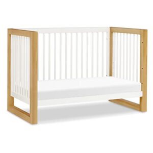 NAMESAKE Nantucket 3-in-1 Convertible Crib with Toddler Bed Conversion Kit in Warm White and Honey, Greenguard Gold Certified (M23301RWHY)