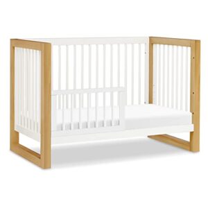 NAMESAKE Nantucket 3-in-1 Convertible Crib with Toddler Bed Conversion Kit in Warm White and Honey, Greenguard Gold Certified (M23301RWHY)