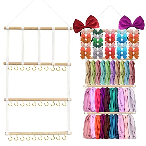 MEIXINZHI Bow Organizer for Girls Hair Bows, Baby Headband Organizer Headband Holder for Baby Girl Hair Bow Organizer for Wall, Room, Door or Closet