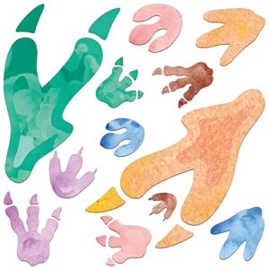 fumete 48 pcs watercolor dinosaur footprints floor decals dinosaur tracks wall decals peel and stick dinosaur track stickers removable vinyl footprints wall decal for baby nursery bedroom home decor