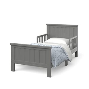 child craft calder toddler bed for kids with guard rails (brushed pebble)