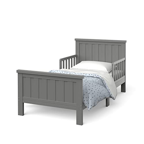 Child Craft Calder Toddler Bed for Kids with Guard Rails (Brushed Pebble)