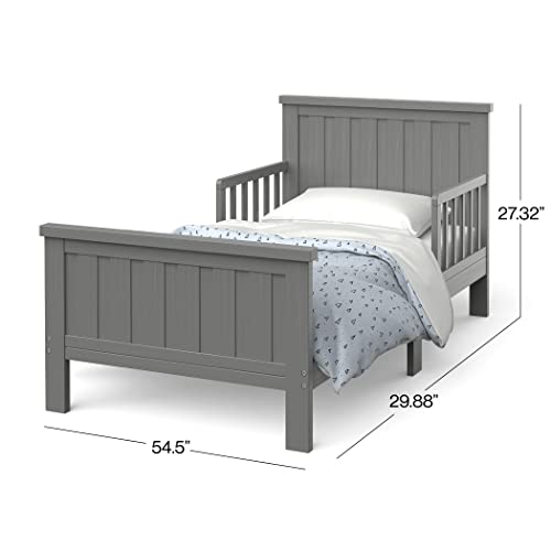 Child Craft Calder Toddler Bed for Kids with Guard Rails (Brushed Pebble)