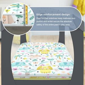 Moonlight Family Noiseless 3” Pack n Play Mattress, 38”x26” Premium Foam Portable Pack and Play Mattresses, Odorless & Steady Playard Mattress fits ONLY Playpens (28.5 * 39.5"), Elephant