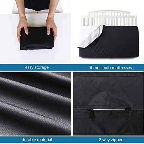 Crib Mattress Bags for Moving, Waterproof Heavy Duty Crib Mattress Storage Bag, Zippered Reusable Crib Mattress Cover for Moving and Storage, Black …
