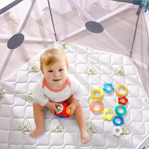 Hexagon Playpen Mat, Premium Foam Baby Playmat Fits Regalo Portable Play Yard 48 Inch and hiccapop 53" PlayPod Playpen, 6 Panel Playpen Mattress Non Slip Kids Tent Mat Hexagon Pad Mat