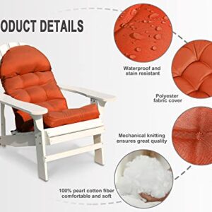 COSNUOSA Rocking Chair Cushion High Back Adirondack Chair Cushion Waterproof Patio Cushions for Outdoor Furniture Orange