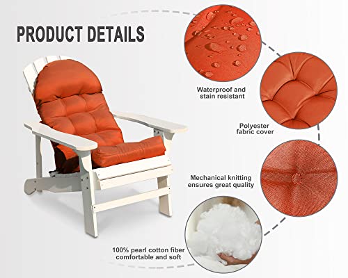 COSNUOSA Rocking Chair Cushion High Back Adirondack Chair Cushion Waterproof Patio Cushions for Outdoor Furniture Orange