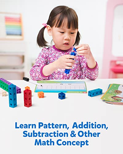 Coogam Math Cubes, Manipulatives Number Counting Blocks with Activity Snap Linking Cube Math Construction Toy Gift for Preschool Kindergarten Learning