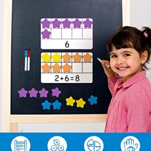 Coogam Magnetic Ten-Frame Set, Math Manipulative EVA Number Counting Games, Montessori Educational Toy Gift for Kindergarten Classroom Kids 3 4 5 Year Old