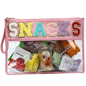 leziazany monogram clear makeup letter bag multi-purpose transparent travel stadium letter bags snack pouch clear beach bags for cosmetics and toiletries organization clear travel pouch for women…………