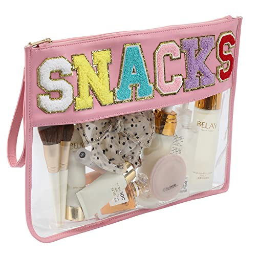 Leziazany Monogram Clear Makeup letter Bag Multi-purpose transparent Travel Stadium letter bags Snack Pouch Clear beach bags for Cosmetics And Toiletries Organization clear travel pouch for women…………