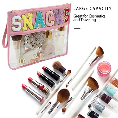 Leziazany Monogram Clear Makeup letter Bag Multi-purpose transparent Travel Stadium letter bags Snack Pouch Clear beach bags for Cosmetics And Toiletries Organization clear travel pouch for women…………