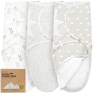 3-pack baby swaddle sleep sacks with zipper - newborn swaddle sack, baby swaddles sleep sack 0-3 months, wearable blanket baby, baby swaddle blanket wrap, swaddle sack, easy change swaddle (aspire)
