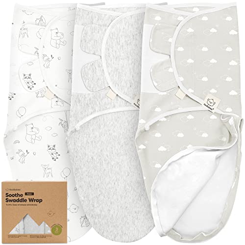 3-Pack Baby Swaddle Sleep Sacks with Zipper - Newborn Swaddle Sack, Baby Swaddles Sleep Sack 0-3 Months, Wearable Blanket Baby, Baby Swaddle Blanket Wrap, Swaddle Sack, Easy Change Swaddle (Aspire)