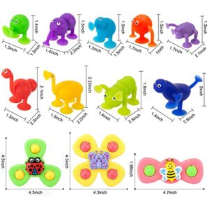 Suction Cup Spinner Toy for Baby - 12 Pcs Window Toys for Toddlers 1-3 Year Old Sucker Toys Airplane Travel Baby Spinning Toys for Babies Suction Bath Toys Gift for 1-2 Year Old