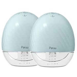 Hands-Free Breast Pump, Paruu Wearable Breast Pump Model X2 with 2 Modes & 5 Levels, Electric Portable Breast Pump, Discreet & Rechargeable, Long Battery Life, 17/21/25mm Flange (2 Count (Pack of 2))