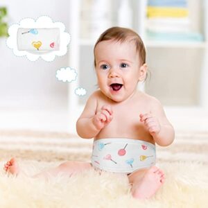 8 Pcs Cartoon Cotton Baby Infant Umbilical Cord Belly Bands Baby Belly Protector Baby Belly Button Band Baby Bellies Umbilical Hernia Belt Soft Newborn Navel Belt for 0-12 Months Babies, 4 Styles