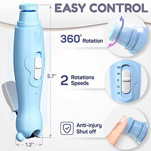 Baby Nail Trimmer Electric Rechargeable - Baby Nail Clippers Electric w/Led Light for Newborn, Infant, Toddler, Kids - Baby Manicure Fingernail Care Set - Baby Essentials Must Haves Grinder Cutter…