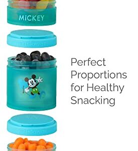 Whiskware Disney Stackable Snack Containers for Kids and Toddlers, 3 Stackable Snack Cups for School and Travel, Mickey and Pluto