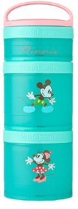 whiskware disney stackable snack containers for kids and toddlers, 3 stackable snack cups for school and travel, mickey and minnie