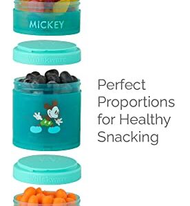 Whiskware Disney Stackable Snack Containers for Kids and Toddlers, 3 Stackable Snack Cups for School and Travel, Mickey and Minnie