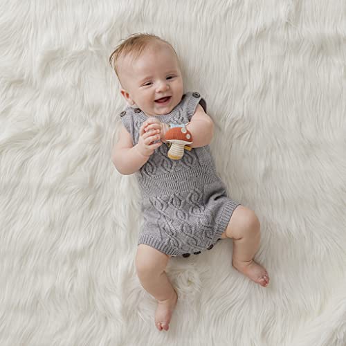 Itzy Ritzy Wrist Rattle – Wearable Itzy Bitzy Rattle for Babies; Made of Soft Cotton and Easily Attaches to Wrist; Makes Gentle Rattle Sound; Mushroom