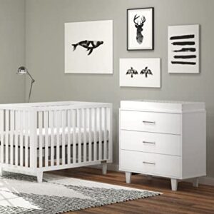 Child Craft Tremont 2 Piece Baby Nursery Set with 4 in 1 Convertible Crib and Changing Table Dresser (Matte White)