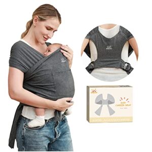 baby wraps carrier, baby sling newborn to toddler, breathable and hands free baby carrier sling, adjustable baby carriers (grey)