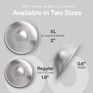 Love Noobs Silver Nursing Cups, Soothing Nipple Shields for Nursing Newborn Babies, Nickel-Free, Pure Silver Nipple Shield, Silver Nipple Covers Breastfeeding Essential, Regular, 1 Pack