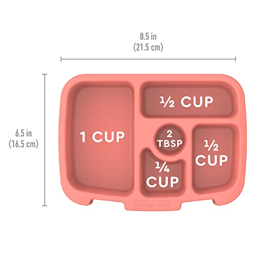 Bentgo® Kids Tray with Transparent Cover - Reusable, BPA-Free, 5-Compartment Meal Prep Container with Built-In Portion Control for Healthy, At-Home Meals & On-the-Go Lunches (Coral)