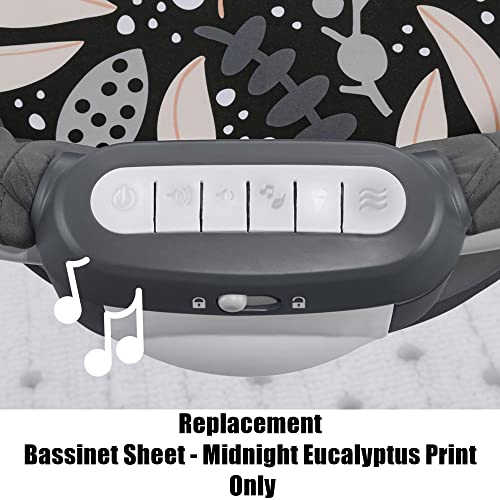 Ele Toys Replacement Part for Fisher-Price Soothing View Projection Bassinet - GYN85 Midnight Eucalyptus Print Sheet, One Size, Black, Gray, Yellow, Green