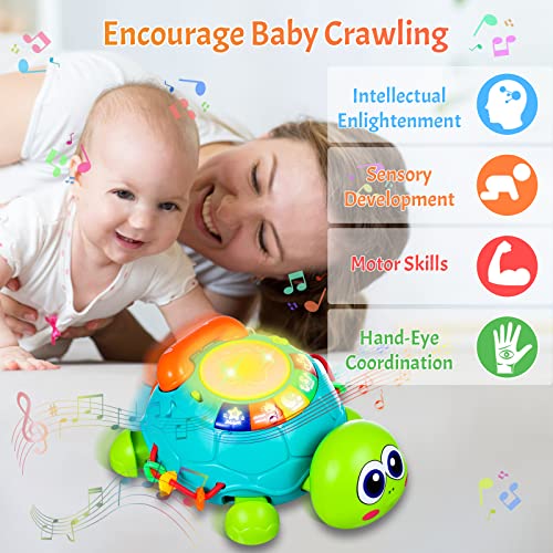 Baby Toys 6 to 12 Months Crawling Turtle Musical Infant Toys for 12 Months Old Light Up Tummy Time Toys Early Eduactional Learning Montessori Toys for 8 9 10 Month Baby Boy Girl Toddler