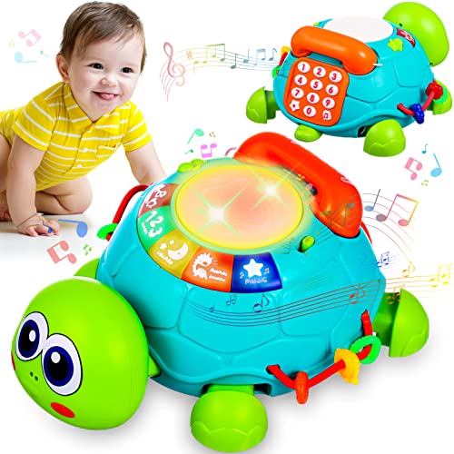 Baby Toys 6 to 12 Months Crawling Turtle Musical Infant Toys for 12 Months Old Light Up Tummy Time Toys Early Eduactional Learning Montessori Toys for 8 9 10 Month Baby Boy Girl Toddler